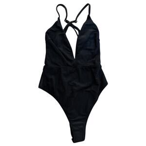 ASOS black deep v body suit size 4